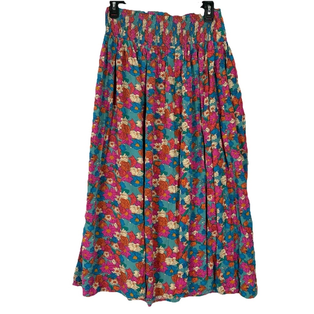 Natural Life Skirt M Multicolor Floral Rayon - Picture 2 of 7